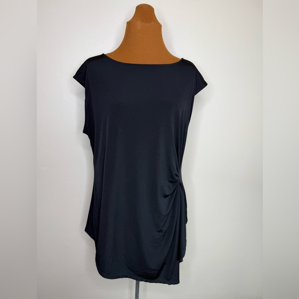 White House Black Market Black Ruched Blouse